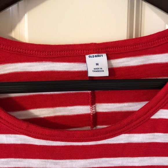Old Navy red and white striped knit dress - Picture 2 of 2